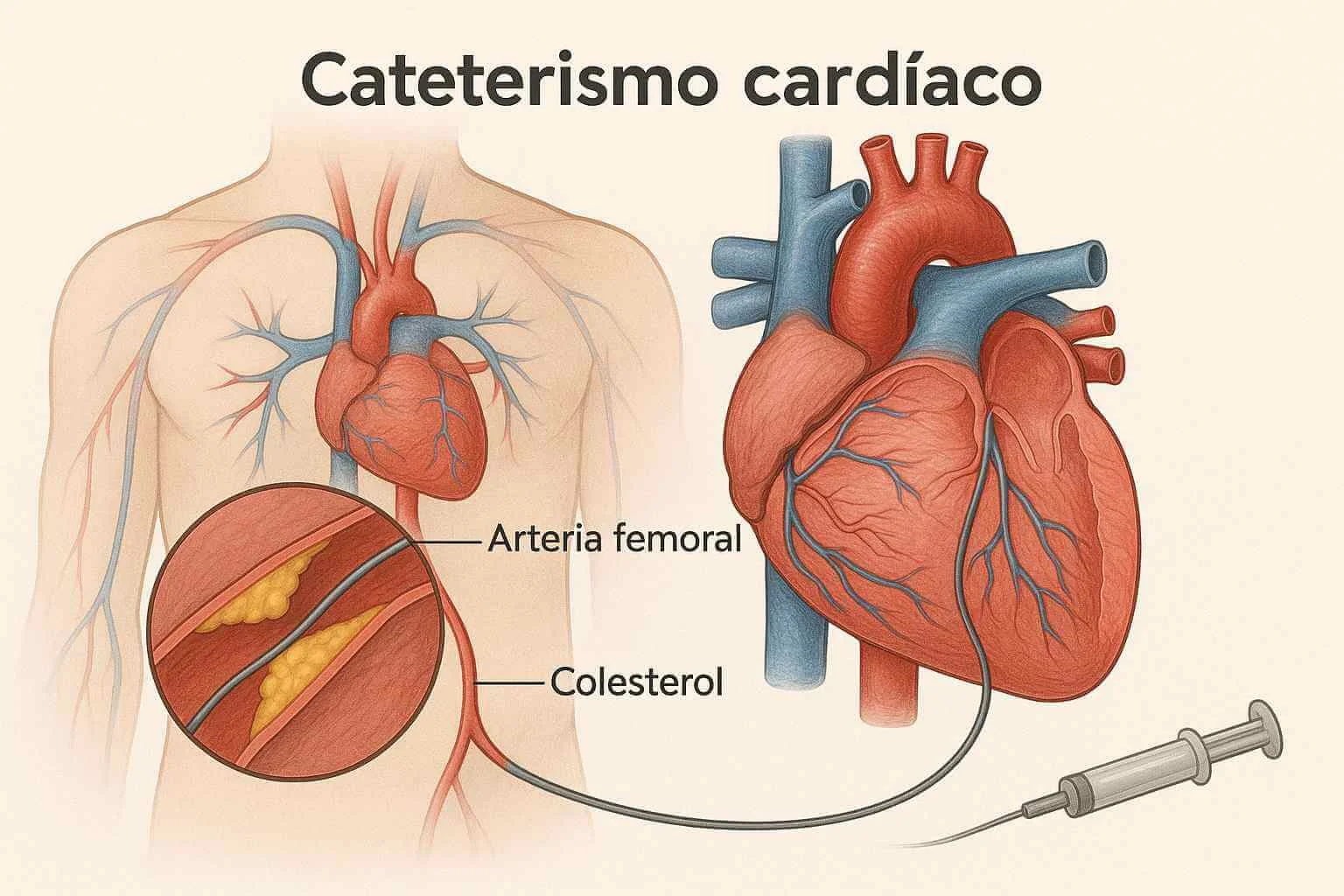 Imagen del proceso de un cateterismo