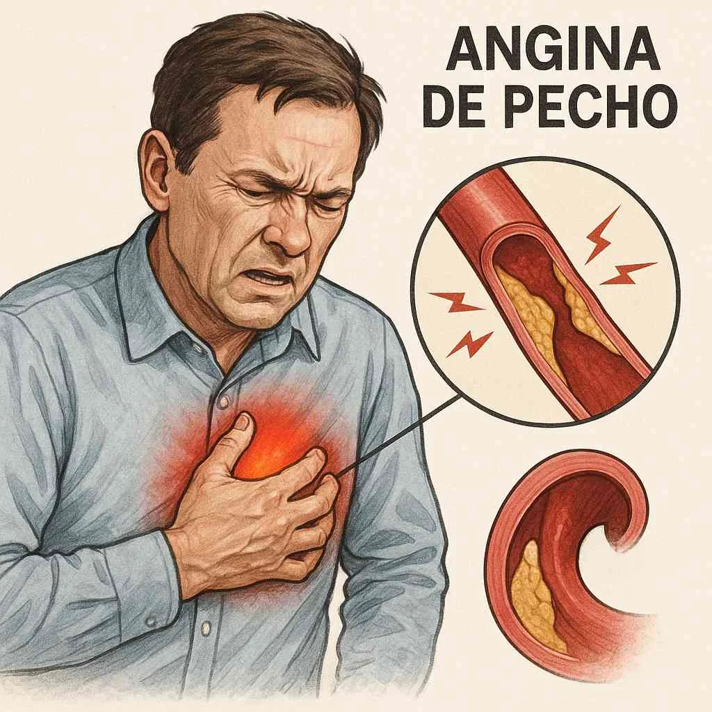 Imagen que describe que es la angina de pecho